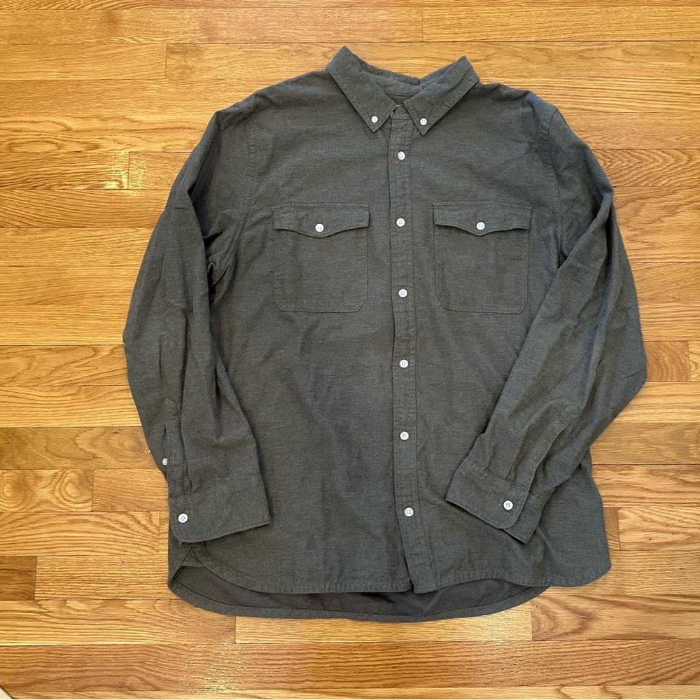 XXL Sage Green / Light Gray Everlane Casual Button Down Flannel Shirt